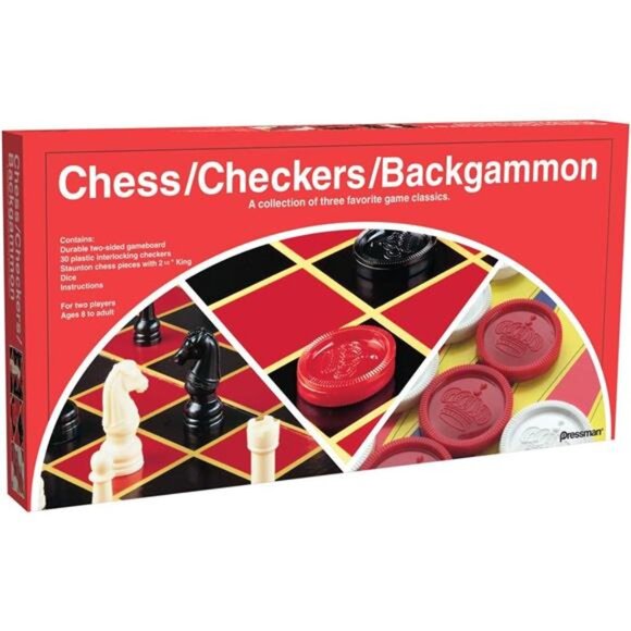 Pressman Chess / Checkers / Backgammon - 3 Games - Picture 1 of 5
